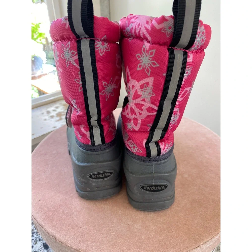 Northside Snow Boots Kids Size 11 Pink Excellent Thinsulate Insulated Snowflake